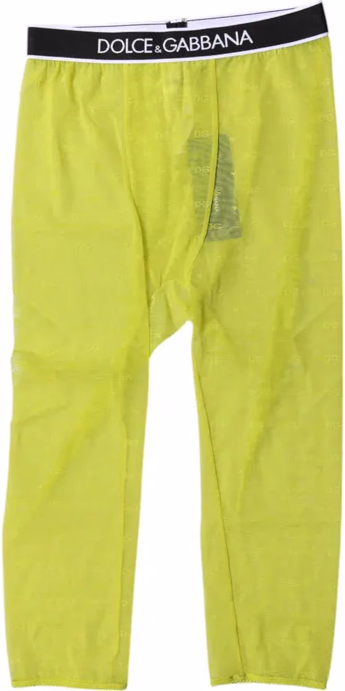 Dolce & Gabbana Green DG Logo Nylon Cropped Tights Underwear