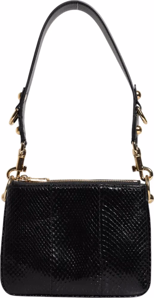 Dolce & Gabbana Black Exotic Leather Shoulder Sling Clutch Bag