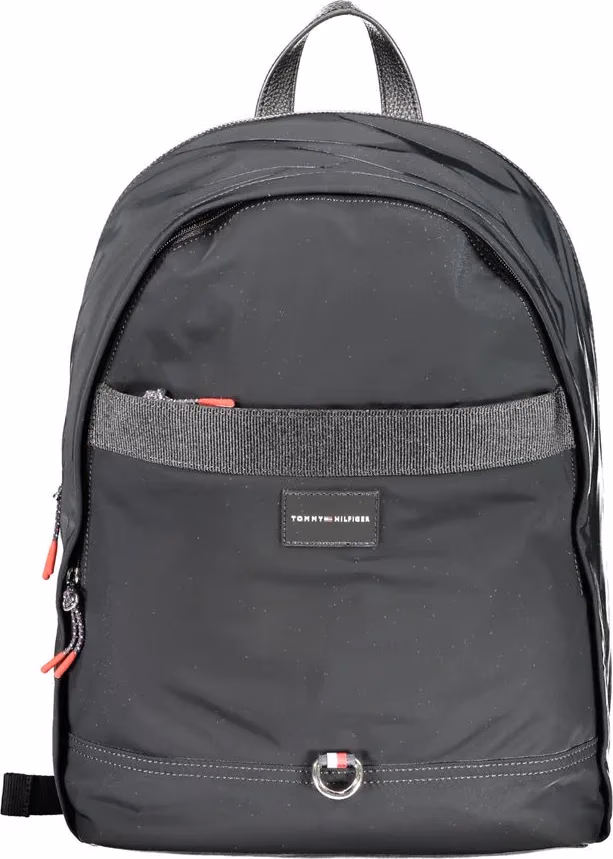 Tommy Hilfiger Black Polyester Men Backpack