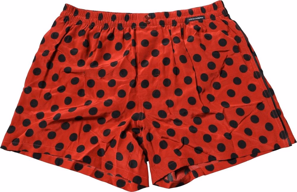 Dolce & Gabbana Red Silk Polka Dot Boxer Shorts Underwear