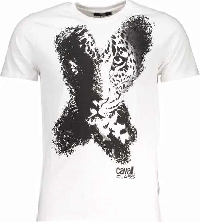 Cavalli Class White Cotton Men's T-Shirt