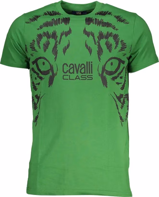 Cavalli Class Verde Cotton Men T-Shirt