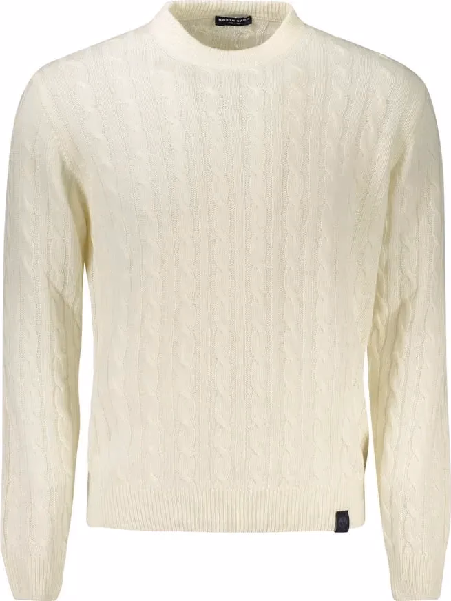 North Sails White Wool Men Sweater