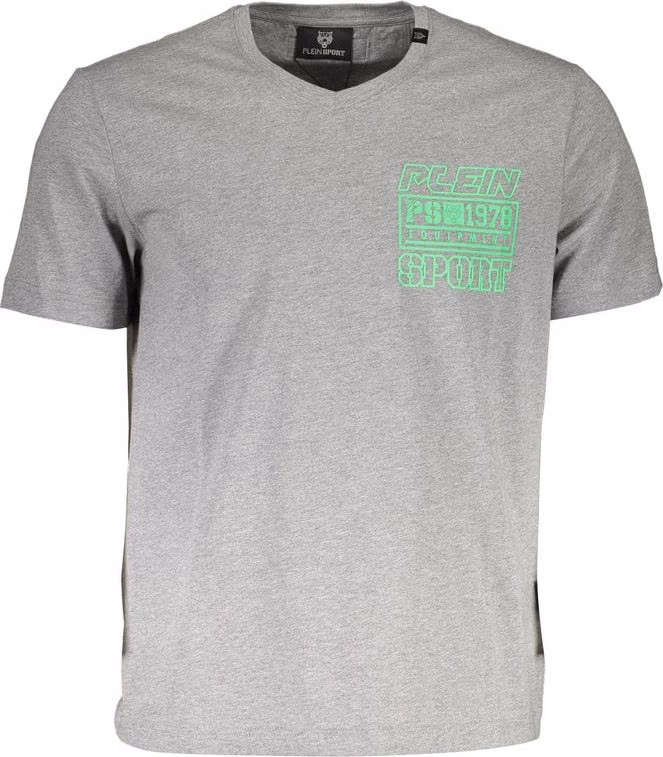 Plein Sport Grey Cotton Men T-Shirt