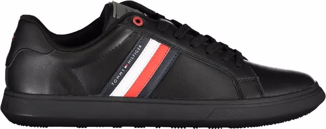 Tommy Hilfiger Black Leather Men Sneaker
