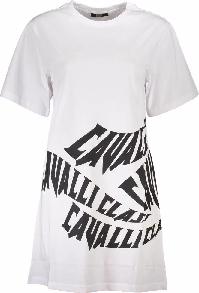 Cavalli Class White Cotton Women Dress