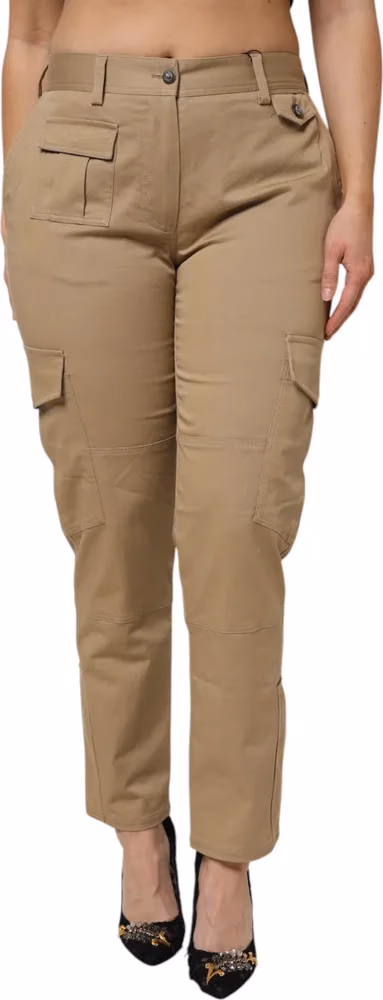 Dolce & Gabbana Brown Cotton Cargo Tapered Pants