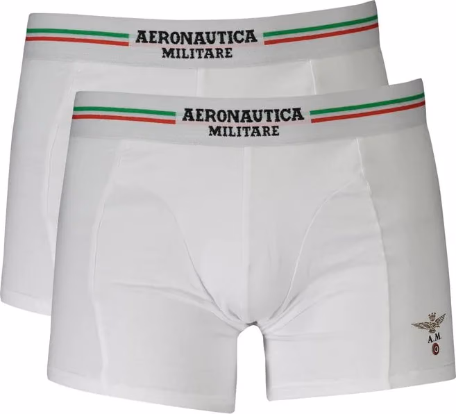 Aeronautica Militare White Cotton Men's Boxer Briefs