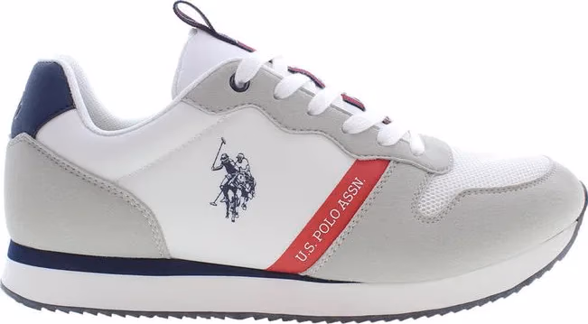 U.S. POLO ASSN. White Polyester Men's Sneaker