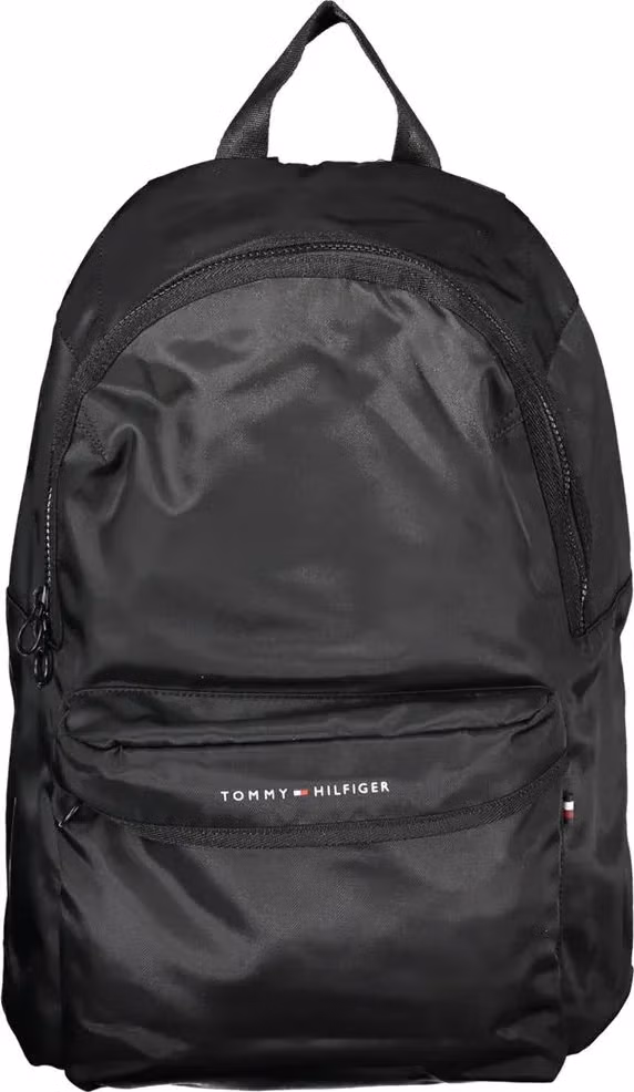 Tommy Hilfiger Black Polyester Men Backpack