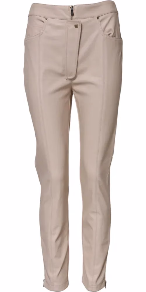 Elisabetta Franchi Beige High Waist Tapered Pants