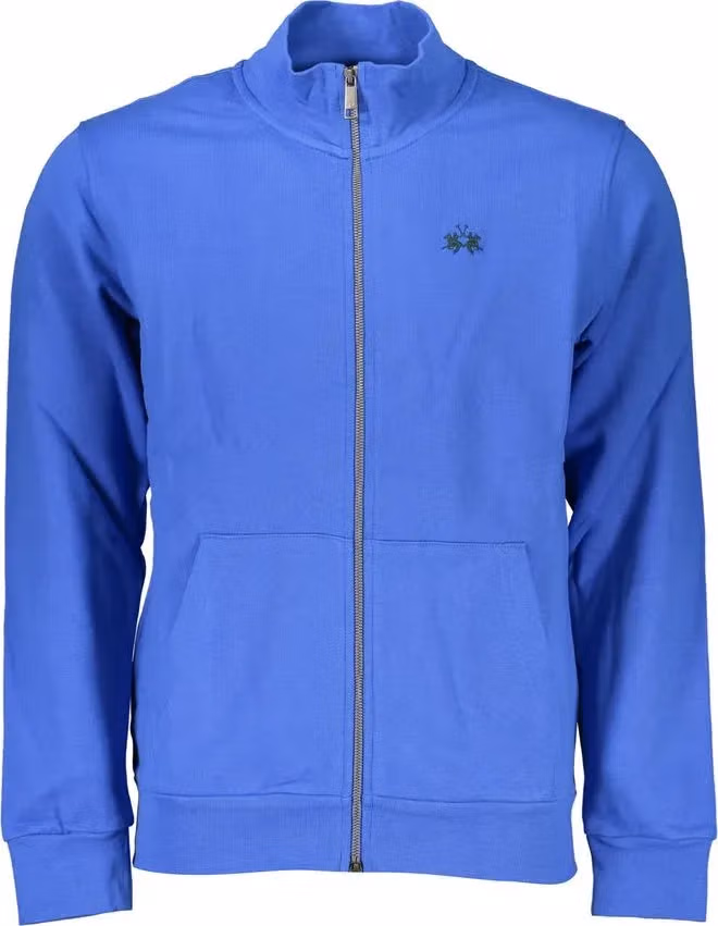 La Martina Blue Cotton Men Sweatshirt