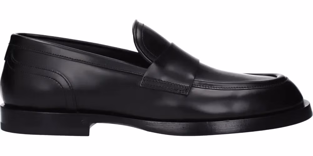 Dolce & Gabbana Black Leather Slip-On Loafers