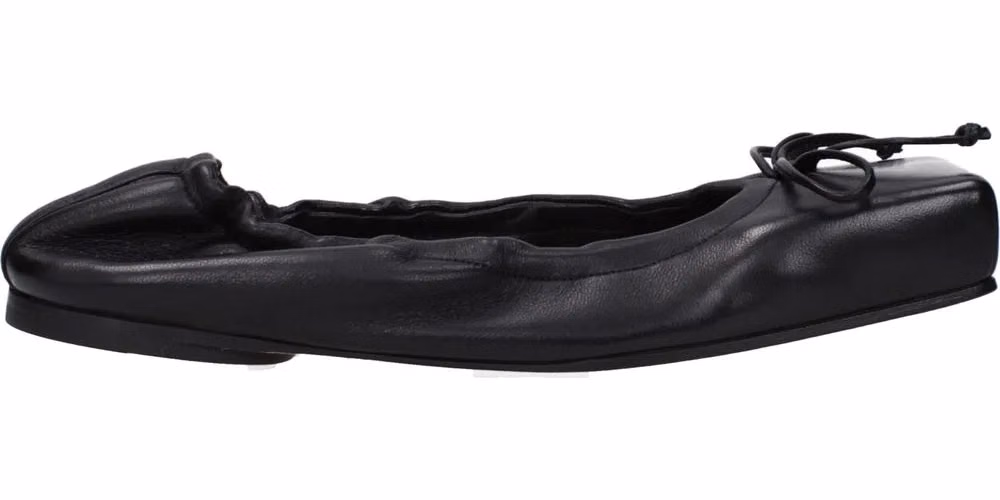 Jacquemus Black Leather Ballet Flats