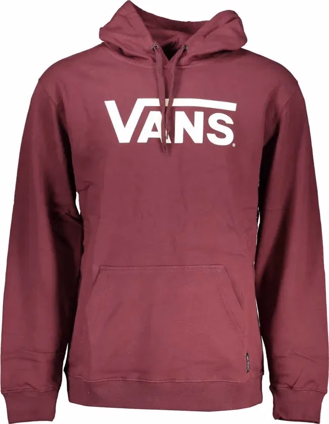 Vans Red Cotton Men Sweater with Hood