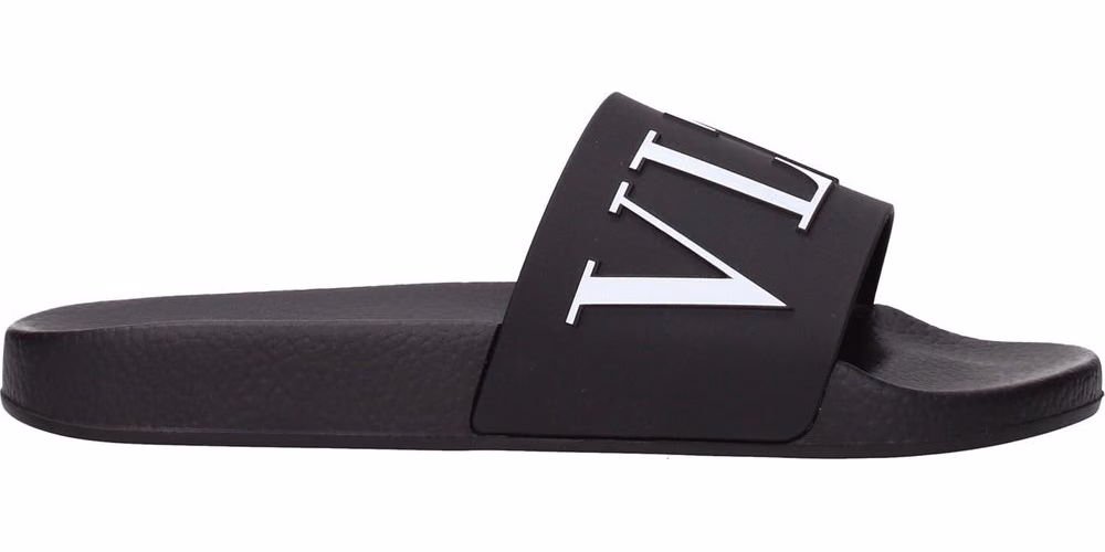 Valentino Garavani Black Cotton Slippers