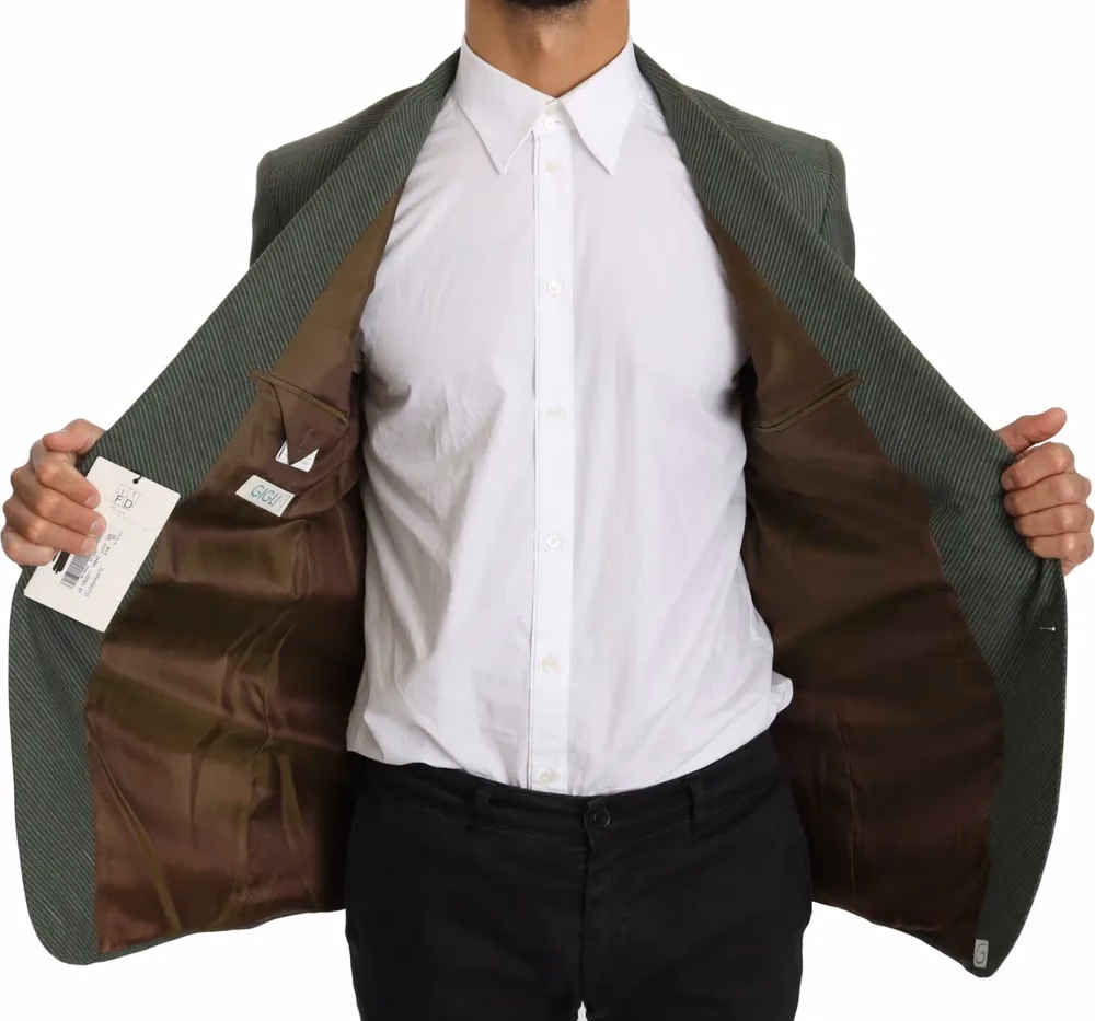 Romeo Gigli Green Linen Blazer One Piece Single Breasted Jacket