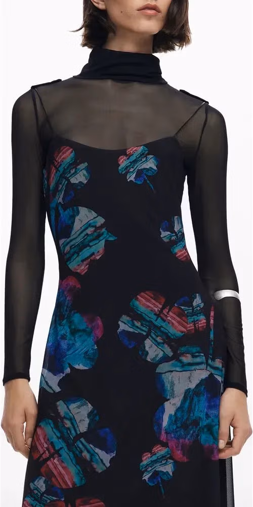 Desigual Nero Polyester Woman Dress