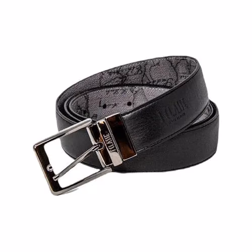 Alviero Martini Prima Classe Black Leather Regular Belt