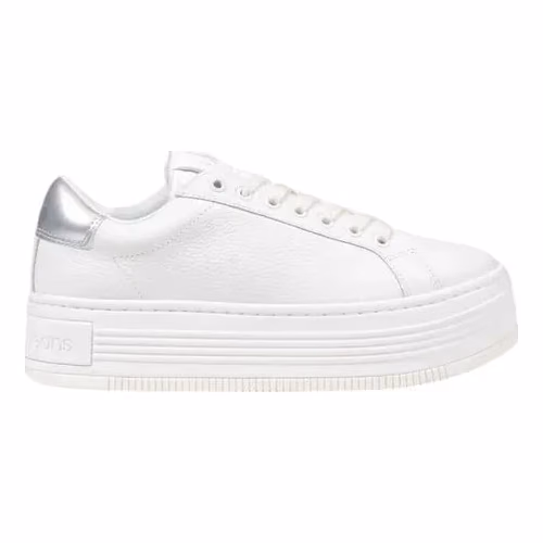 Calvin Klein Jeans Silver Leather Platform Sneakers