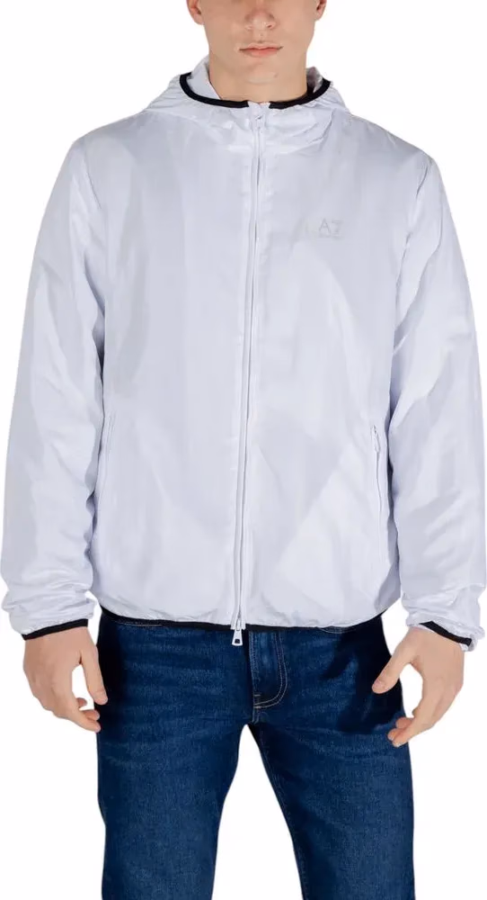 EA7 Emporio Armani White Polyester Shell Jacket