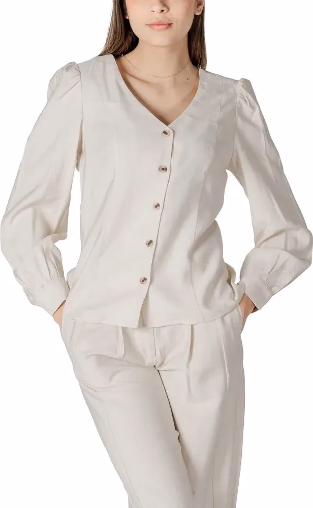 Vila Clothes Beige Viscose Blouse