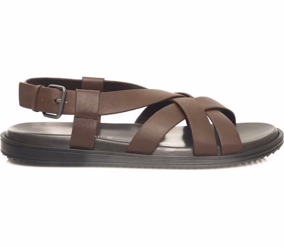 Cerruti 1881 Brown Cowhide Men Sandal