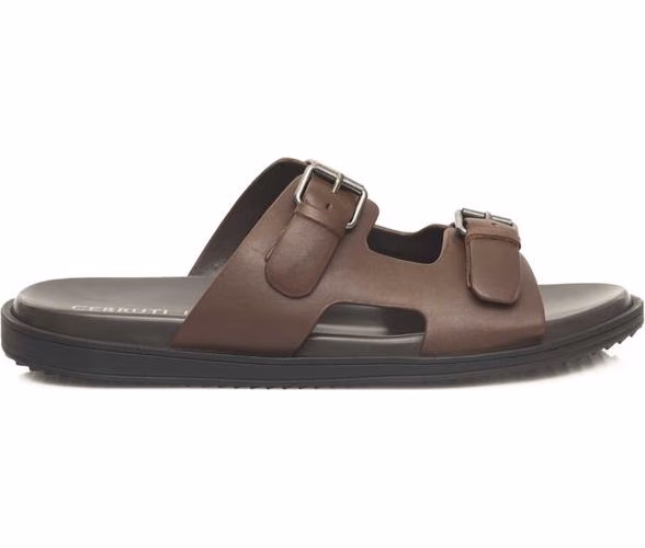 Cerruti 1881 Brown Cowhide Men Sandal