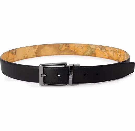 Alviero Martini Prima Classe Black Leather Regular Belt