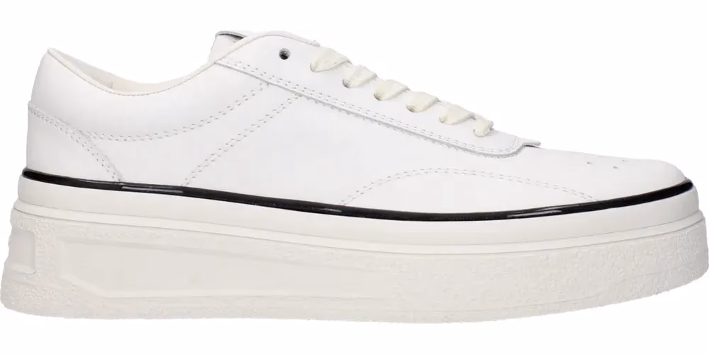 Jil Sander White Leather Platform Sneakers