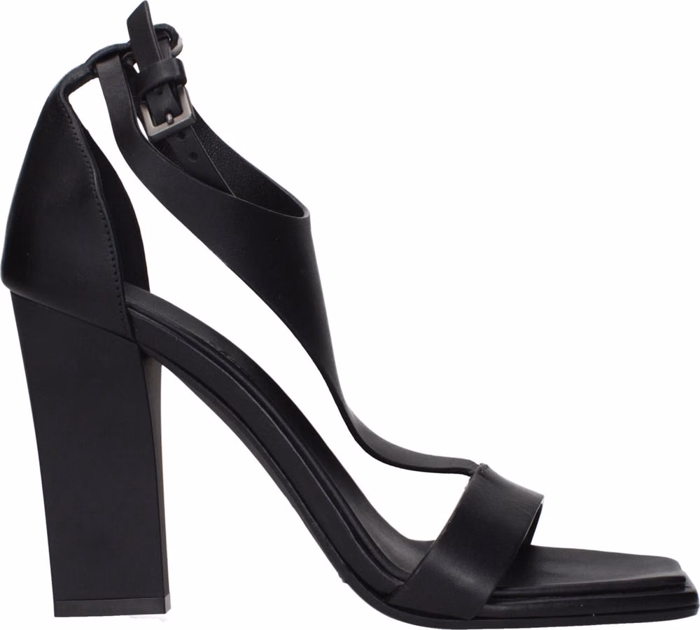 Max Mara Black Leather Stiletto Heel Sandals