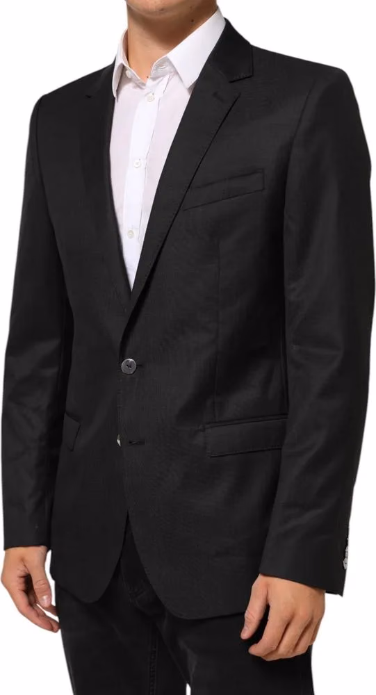 Dolce & Gabbana Black Single Breasted Men Coat MARTINI Blazer