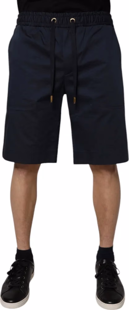 Dolce & Gabbana Navy Blue Cotton Stretch Men Bermuda Shorts