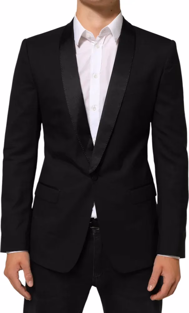 Dolce & Gabbana Black MARTINI 1 Button Suit Jacket Blazer