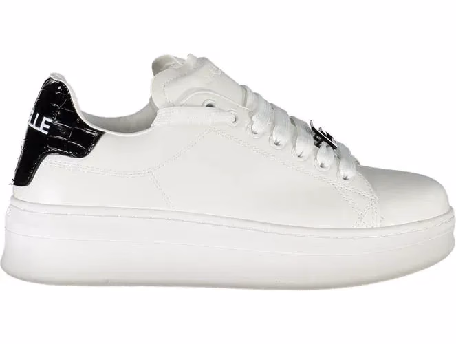 Gaelle Paris White Polyurethane Women Sneaker