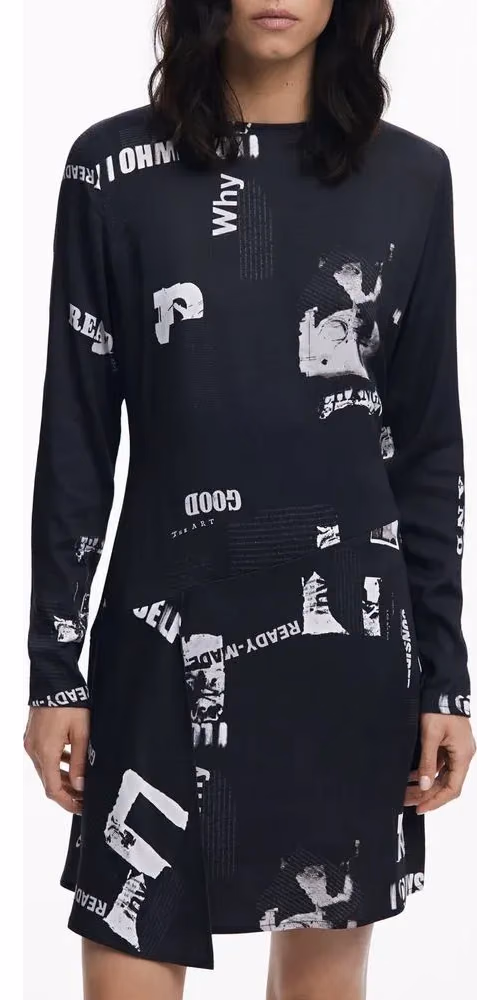 Desigual Nero Viscosa Women Dress