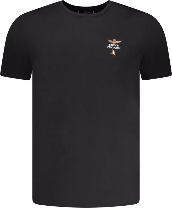 Aeronautica Militare Black Cotton Men's T-Shirt