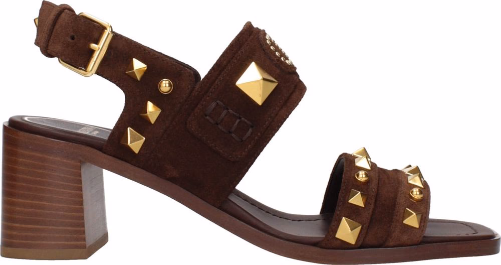 Valentino Garavani Brown Leather Strap-On Sandals
