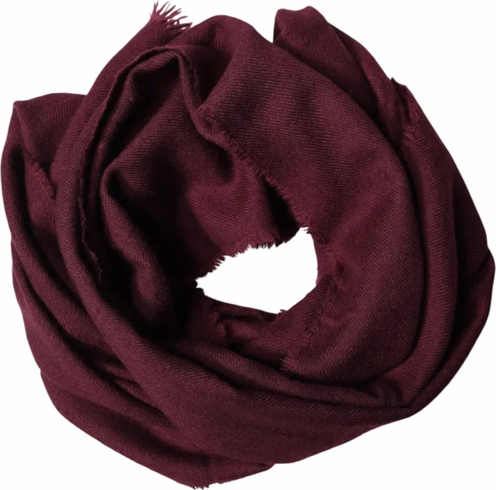 Dolce & Gabbana Maroon Cashmere Fringes Neck Wrap Shawl Scarf