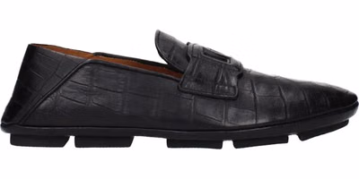 Black Leather Slip-On Loafers